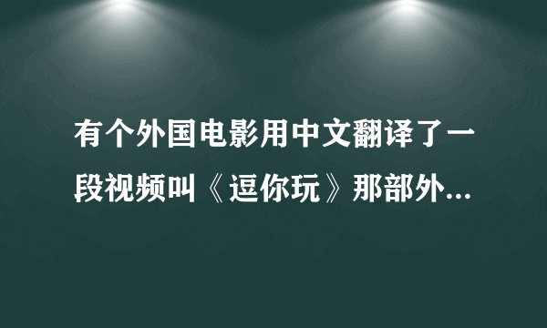 有个外国电影用中文翻译了一段视频叫《逗你玩》那部外国电影叫什么`?