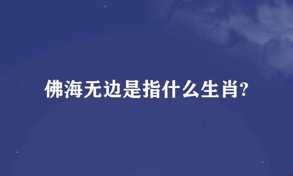 佛海无边是指什么生肖?