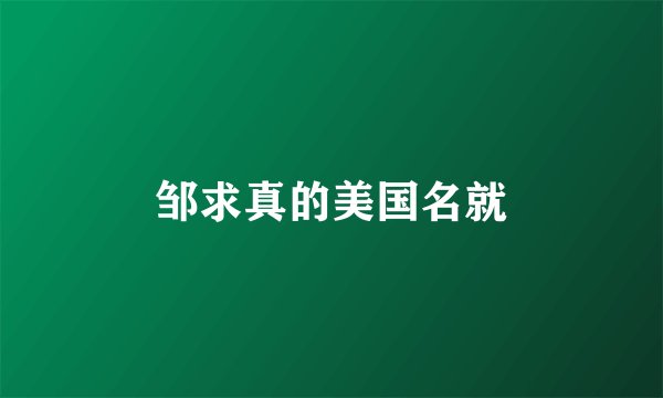 邹求真的美国名就