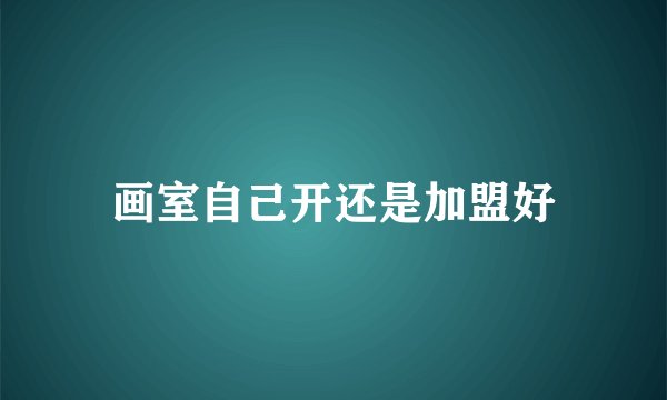 画室自己开还是加盟好
