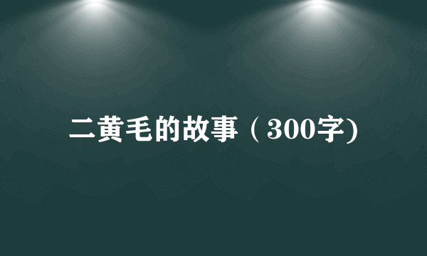 二黄毛的故事（300字)