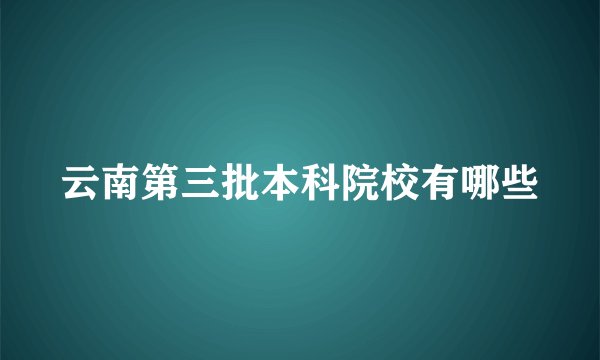 云南第三批本科院校有哪些