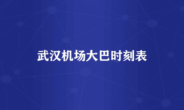 武汉机场大巴时刻表