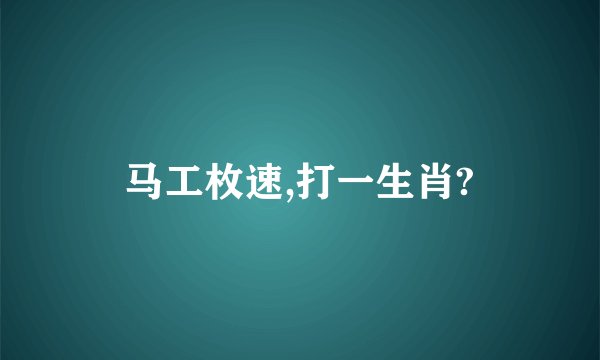 马工枚速,打一生肖?