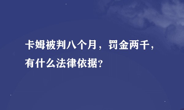 卡姆被判八个月，罚金两千，有什么法律依据？