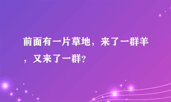 前面有一片草地，来了一群羊，又来了一群？