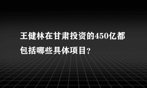 王健林在甘肃投资的450亿都包括哪些具体项目？