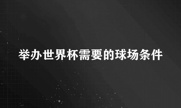 举办世界杯需要的球场条件