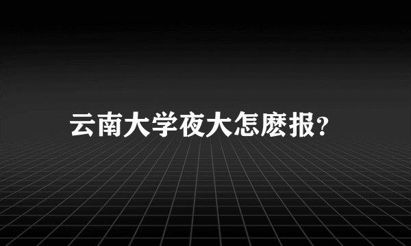 云南大学夜大怎麽报？