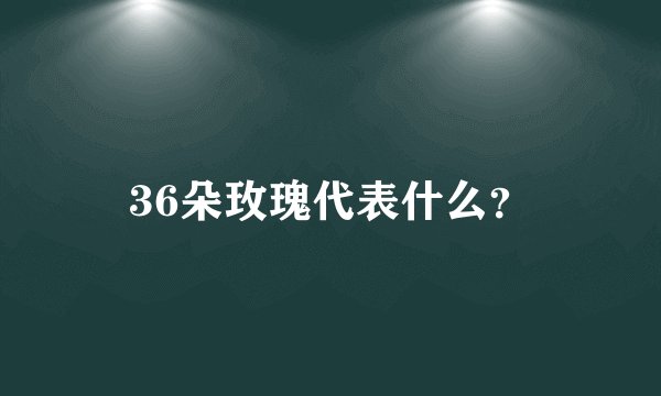 36朵玫瑰代表什么？