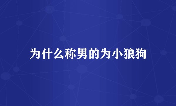 为什么称男的为小狼狗