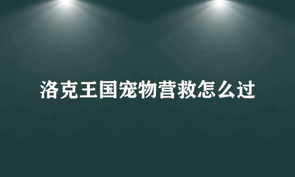 洛克王国宠物营救怎么过