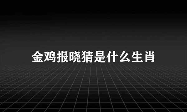 金鸡报晓猜是什么生肖