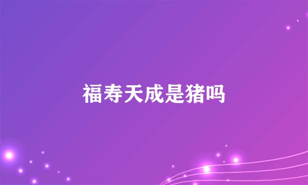 福寿天成是猪吗