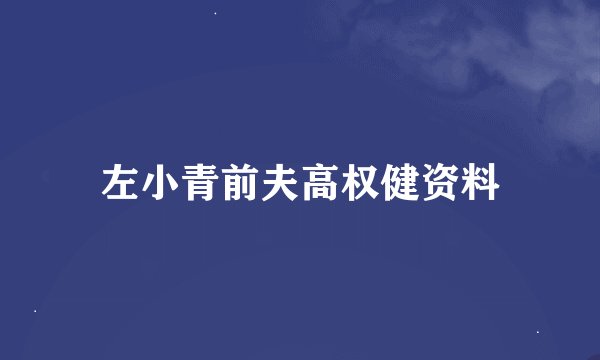 左小青前夫高权健资料