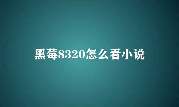 黑莓8320怎么看小说