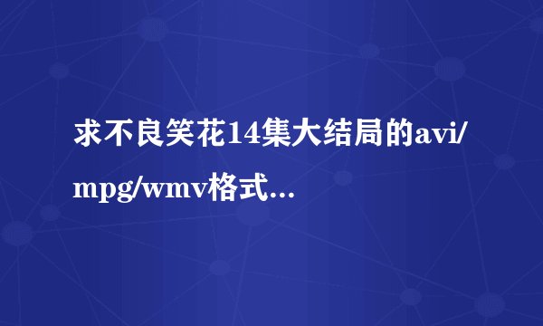 求不良笑花14集大结局的avi/mpg/wmv格式下载地址