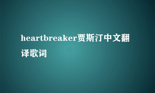 heartbreaker贾斯汀中文翻译歌词