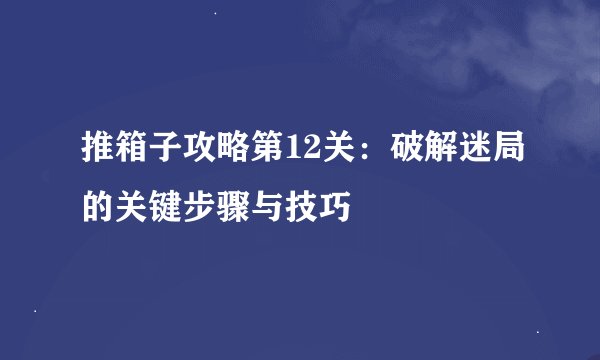 推箱子攻略第12关：破解迷局的关键步骤与技巧