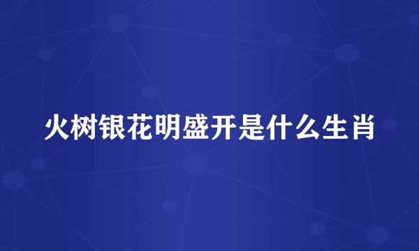 火树银花明盛开是什么生肖