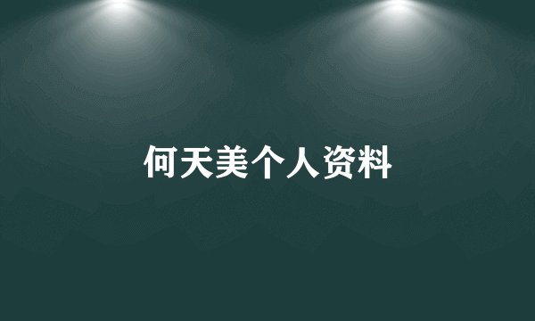 何天美个人资料