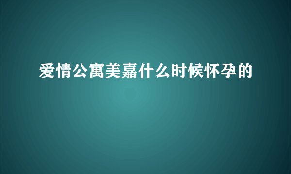 爱情公寓美嘉什么时候怀孕的