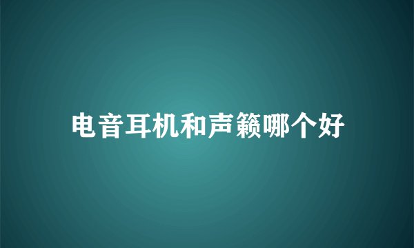 电音耳机和声籁哪个好