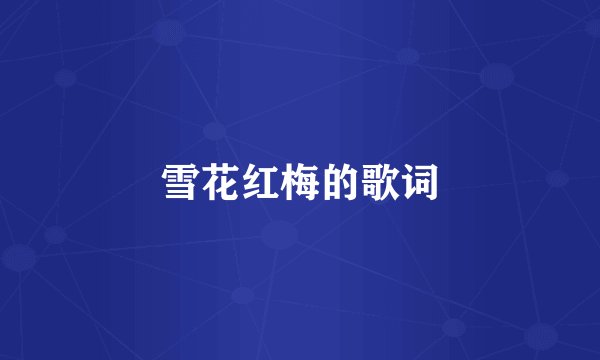 雪花红梅的歌词