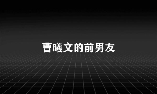 曹曦文的前男友