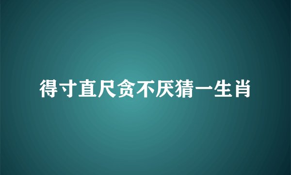 得寸直尺贪不厌猜一生肖