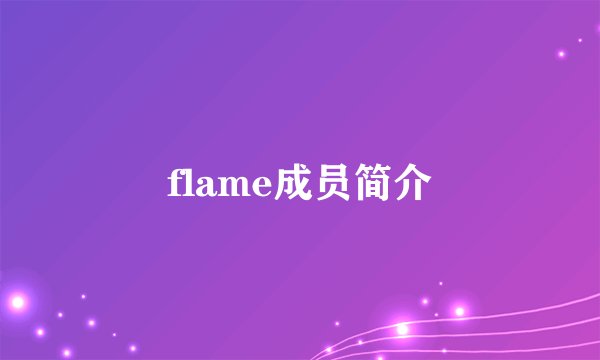 flame成员简介