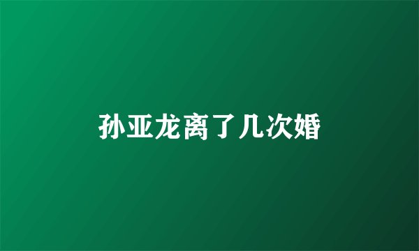孙亚龙离了几次婚