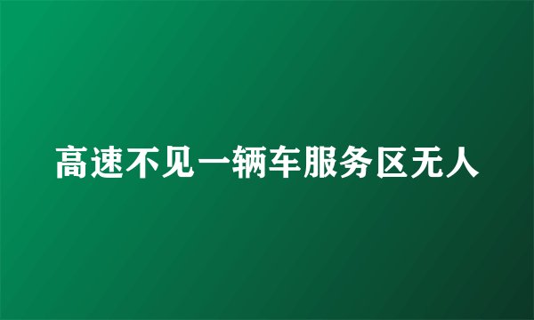 高速不见一辆车服务区无人