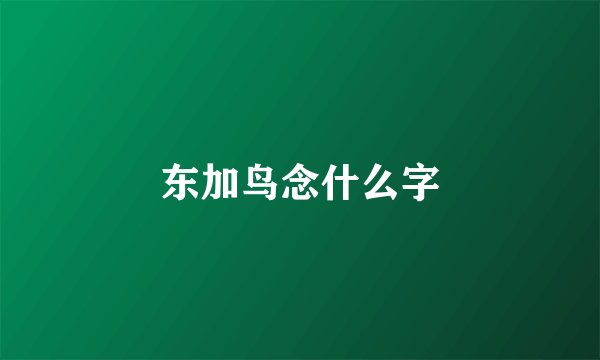 东加鸟念什么字