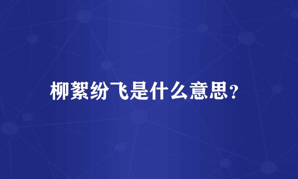 柳絮纷飞是什么意思？