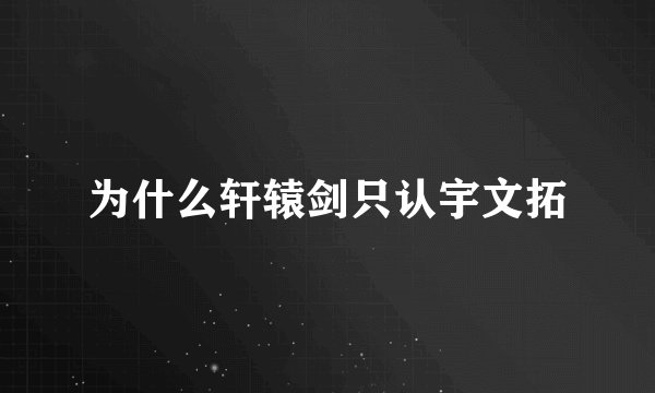 为什么轩辕剑只认宇文拓