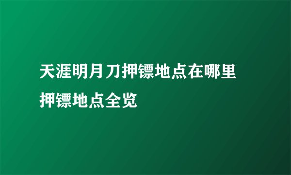 天涯明月刀押镖地点在哪里 押镖地点全览
