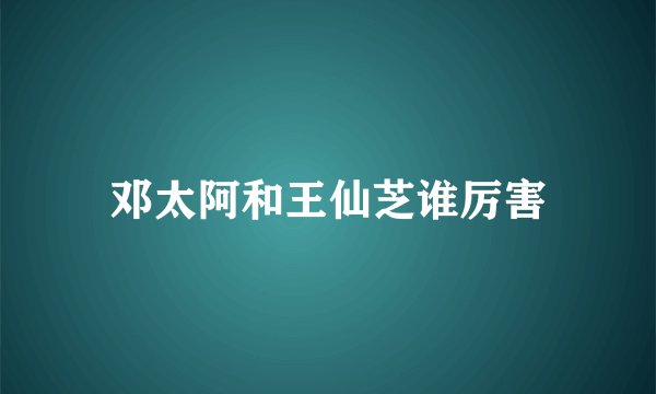 邓太阿和王仙芝谁厉害