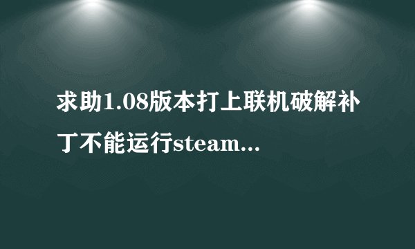 求助1.08版本打上联机破解补丁不能运行steam怎么解决
