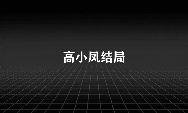 高小凤结局
