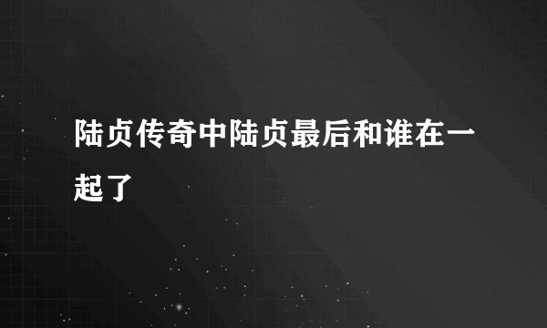 陆贞传奇中陆贞最后和谁在一起了