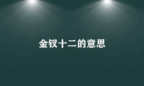 金钗十二的意思