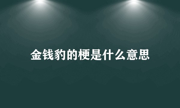 金钱豹的梗是什么意思