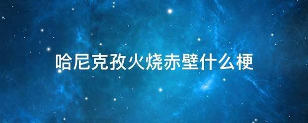 哈尼克孜火烧赤壁什么梗
