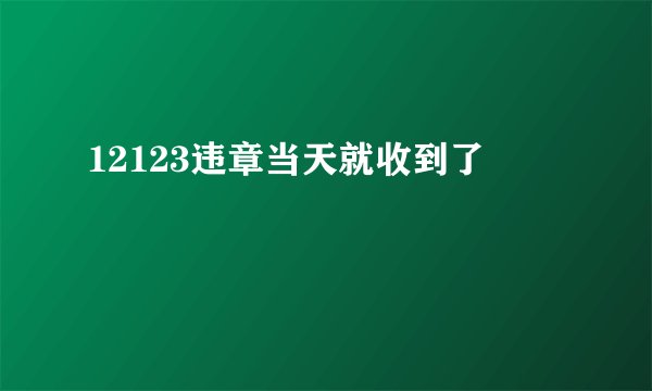 12123违章当天就收到了