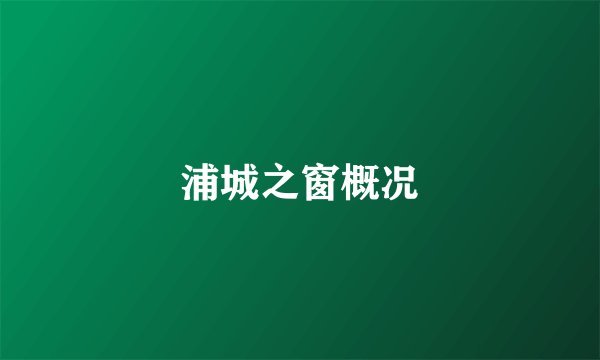 浦城之窗概况