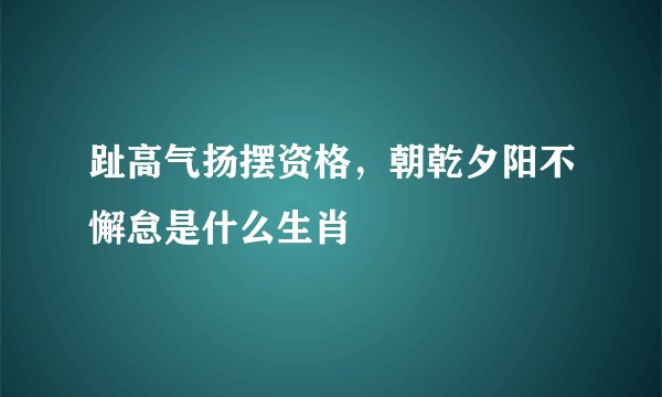 趾高气扬摆资格，朝乾夕阳不懈怠是什么生肖