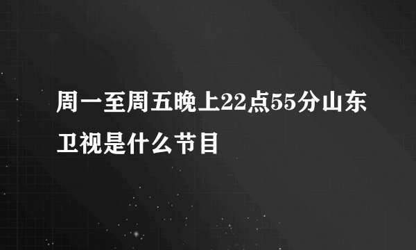 周一至周五晚上22点55分山东卫视是什么节目