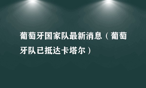 葡萄牙国家队最新消息（葡萄牙队已抵达卡塔尔）