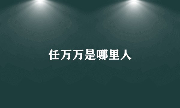 任万万是哪里人